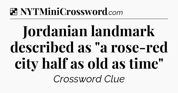 Solution: Jordanian landmark described as 