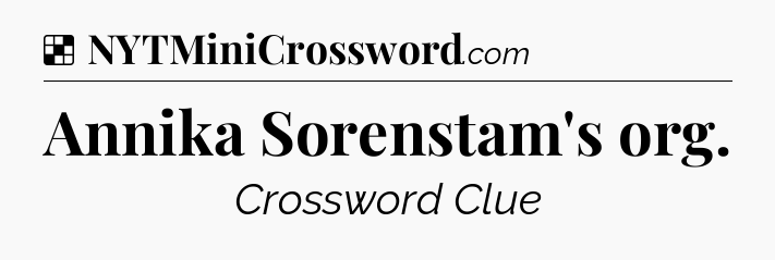 Solution: Annika Sorenstam's org - NYT Crossword