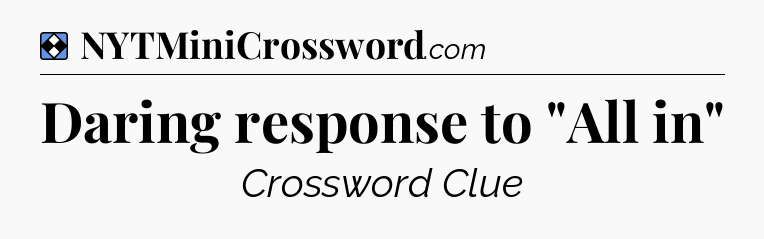 Solution: Daring response to 