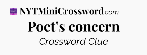 Poet’s concern - Thomas Joseph Crossword