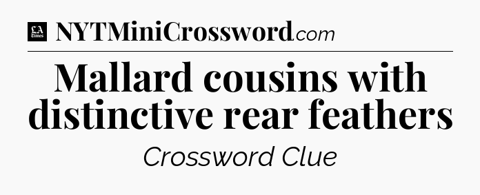 Mallard cousins with distinctive rear feathers - LA Times Crossword
