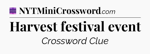 Harvest festival event - Thomas Joseph Crossword