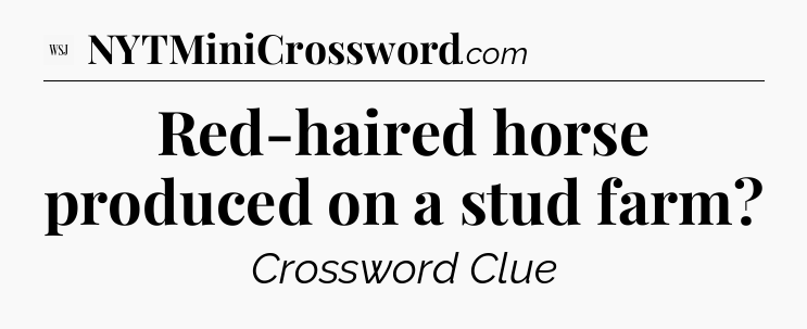 Red-haired horse produced on a stud farm - WSJ Crossword