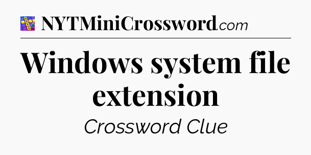 Windows system file extension Codycross