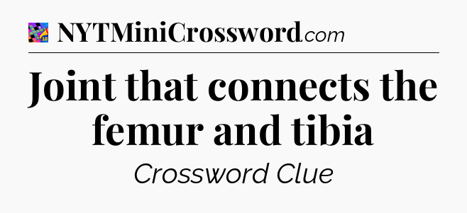 Joint that connects the femur and tibia Crossword Clue