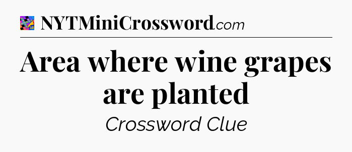 Area where wine grapes are planted Crossword Clue