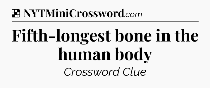 Solution: Fifth-longest bone in the human body - NYT Crossword