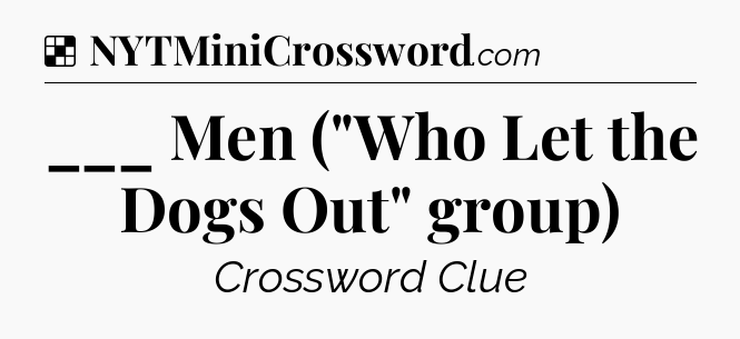 Solution: ___ Men (