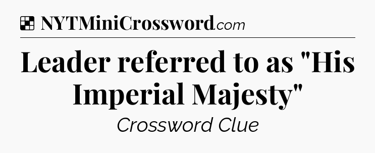 Solution: Leader referred to as 