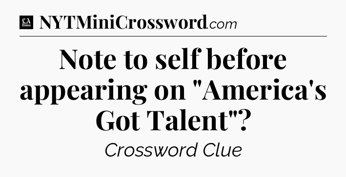 Note to self before appearing on 