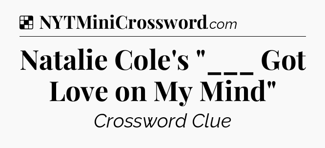 Solution: Natalie Cole's 