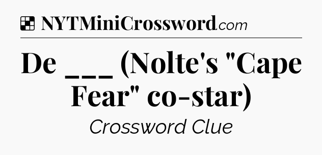 Solution: De ___ (Nolte's 
