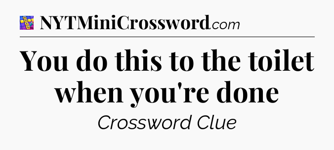 You do this to the toilet when you're done Codycross