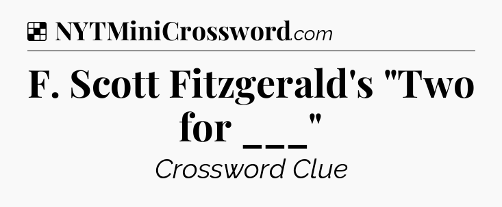 Solution: F. Scott Fitzgerald's 