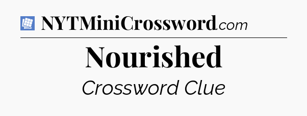 Nourished Puzzle Page Crossword Clue