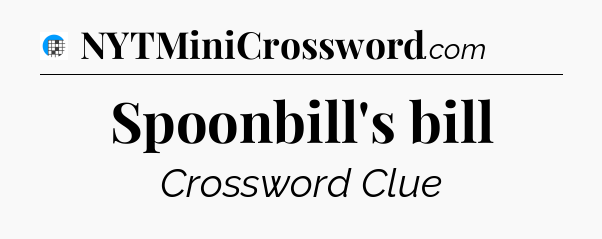 Spoonbill's bill Crossword Clue