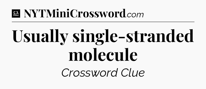 Usually single-stranded molecule - LA Times Crossword