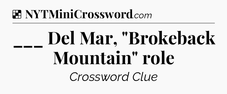 Solution: ___ Del Mar, 