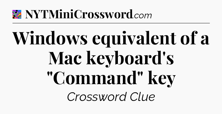 Windows equivalent of a Mac keyboard's 