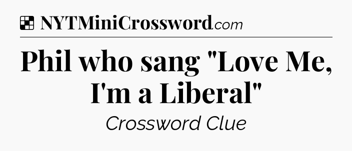 Solution: Phil who sang 