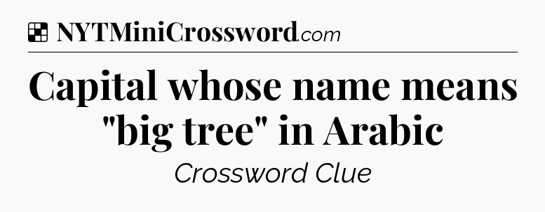 Solution: Capital whose name means 