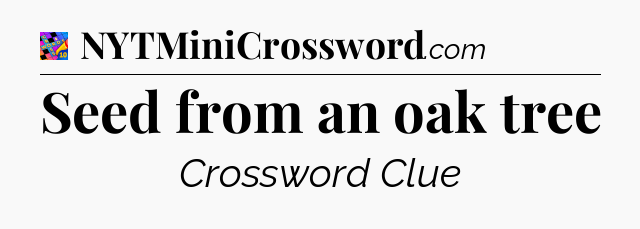 Seed from an oak tree Crossword Clue