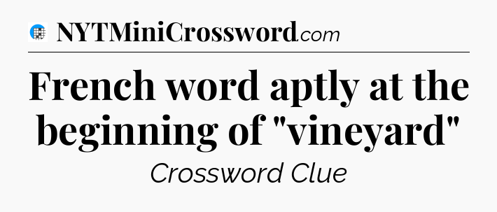 French word aptly at the beginning of 