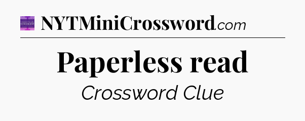 Paperless read - Thomas Joseph Crossword