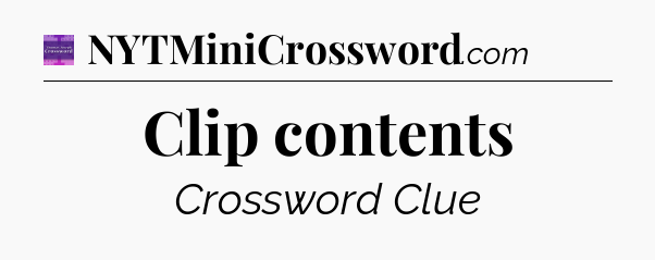 Clip contents - Thomas Joseph Crossword