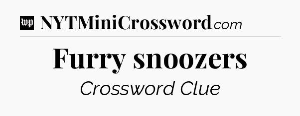 Furry snoozers Crossword Clue