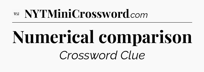 Numerical comparison - WSJ Crossword