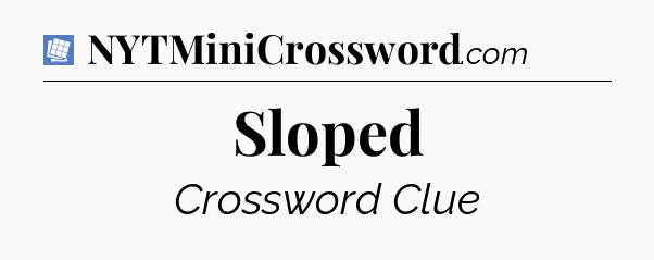 Sloped Puzzle Page Crossword Clue