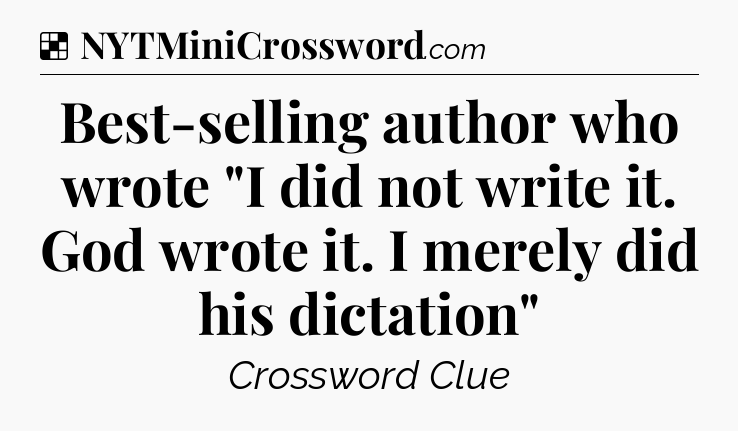 Solution: Best-selling author who wrote 