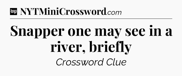 Snapper one may see in a river, briefly Crossword Clue