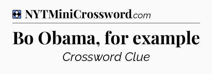 Solution: Bo Obama, for example - NYT Mini Crossword