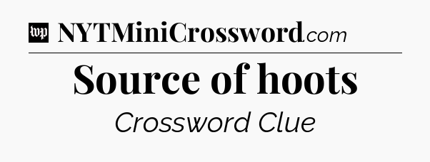 Source of hoots Crossword Clue