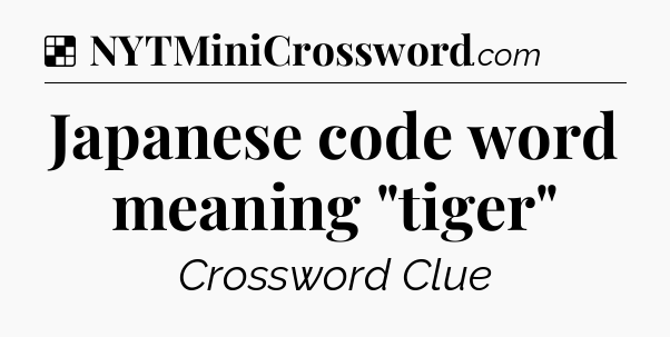 Solution: Japanese code word meaning 
