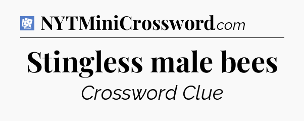 Stingless male bees Puzzle Page Crossword Clue