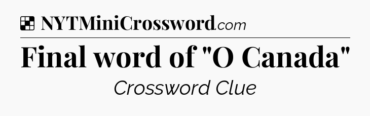 Solution: Final word of 