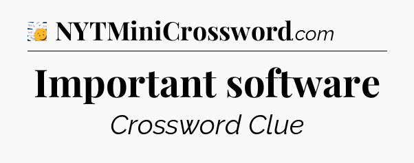 Important software - 7 Little Words
