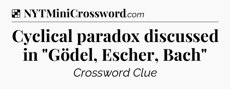 Solution: Cyclical paradox discussed in 