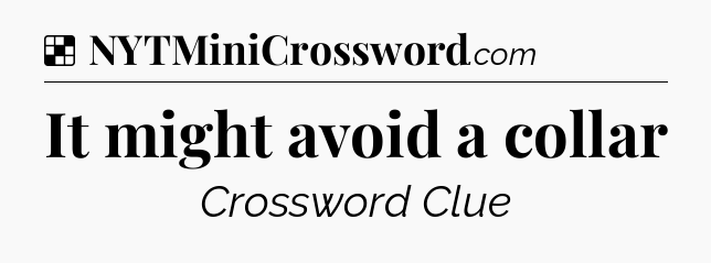 Solution: It might avoid a collar - NYT Crossword