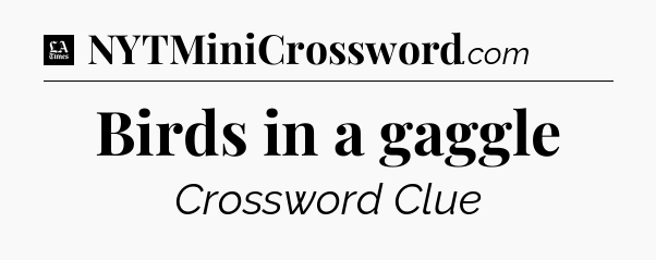 Birds in a gaggle - LA Times Crossword