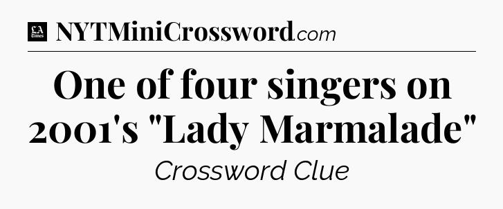 One of four singers on 2001's 