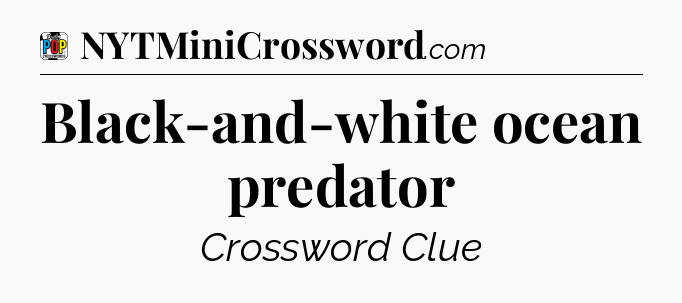 Black-and-white ocean predator Crossword Clue