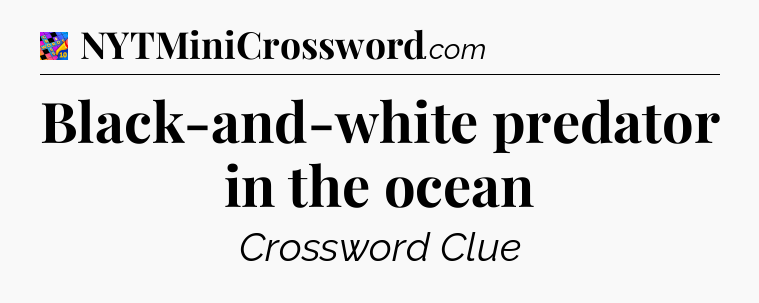 Black-and-white predator in the ocean Crossword Clue