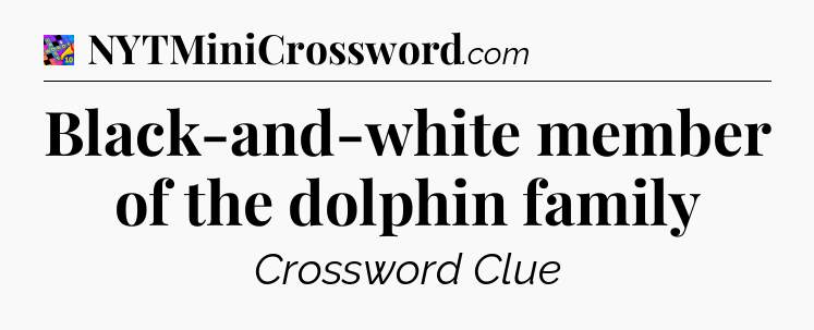 Black-and-white member of the dolphin family Crossword Clue