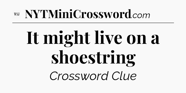 It might live on a shoestring - WSJ Crossword