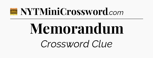 Memorandum - Eugene Sheffer Crossword