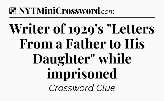 Solution: Writer of 1929's 